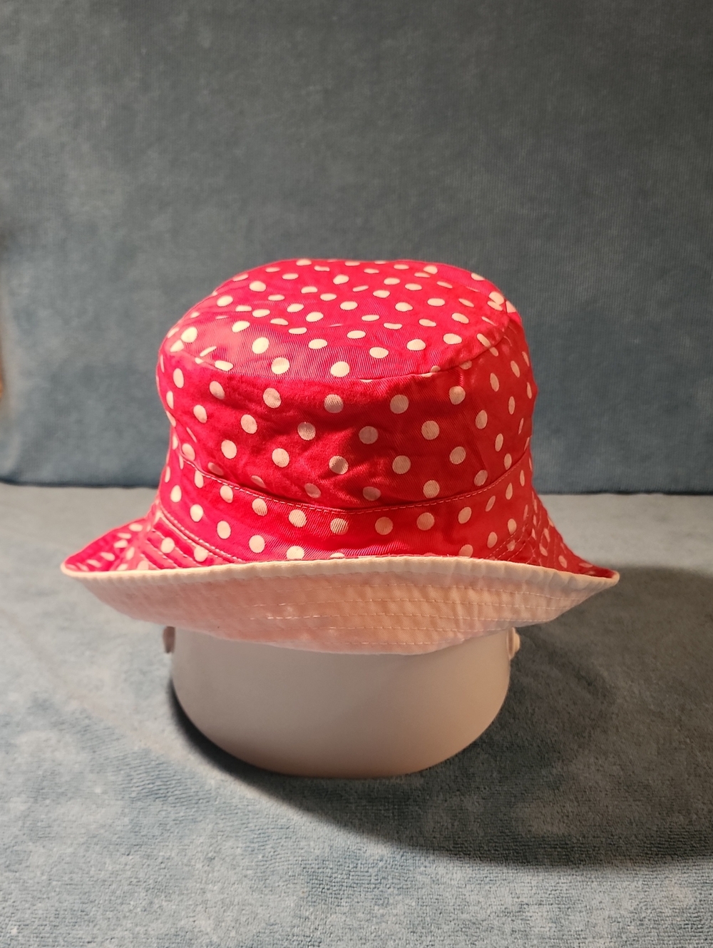 Pink Polka Dot Reversible Bucket Hat
